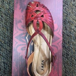 Jafa sandal style 139, Red, sling-back, no heel